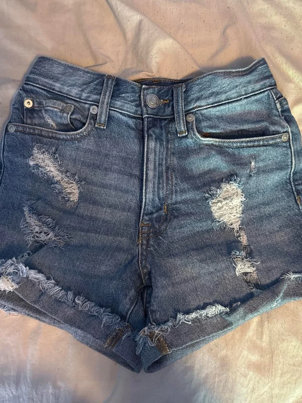 Aeropostale Distressed Blue Denim Shorts